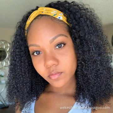 Headband Wigs Brazilian Scarf Perruque Bandeau Headband Wigs For Black Women Deep Curly Gluess Headband Wigs Human Hair